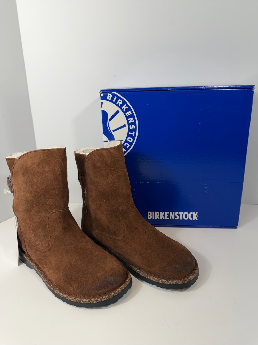 Birkenstock Uppsala Shearling Espresso Suede Leather Boots EU 38 US L7 NWT
